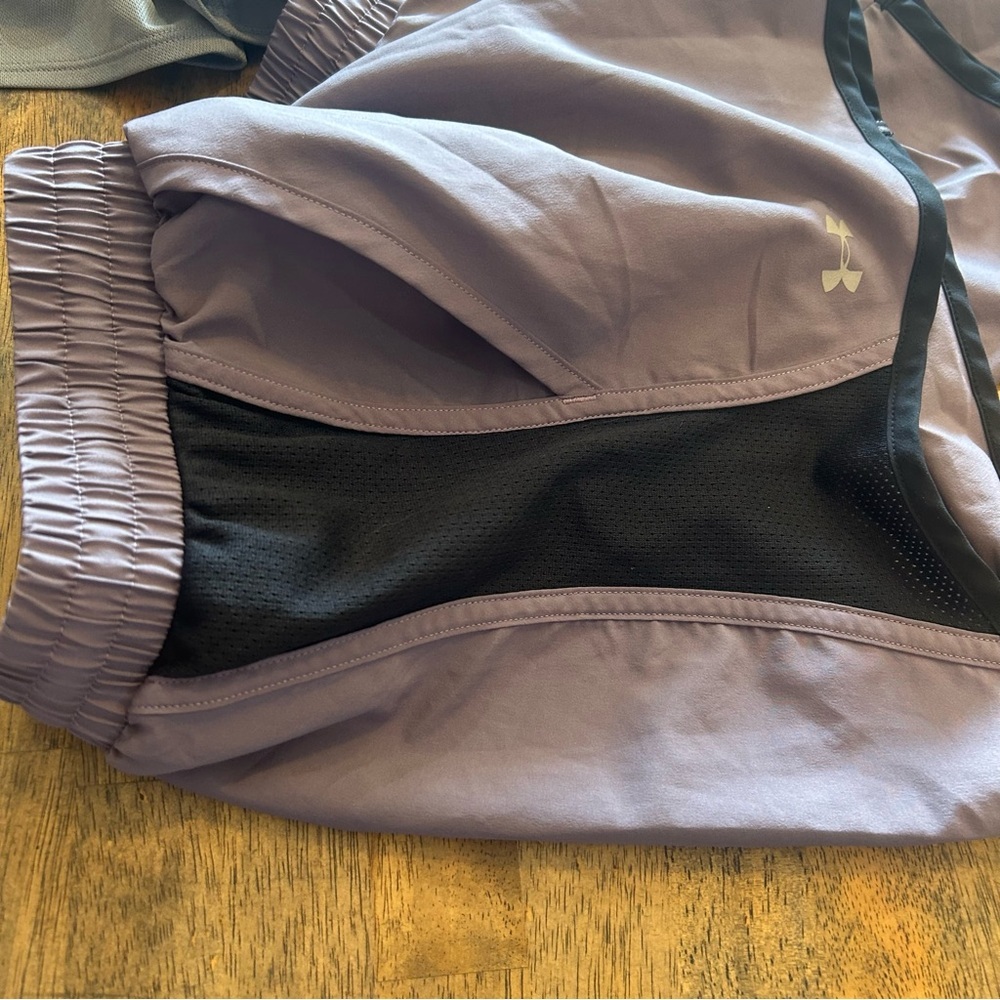 Under Armour Women's Athletic Shorts - Gray and Purple 2 pack Size Large - Picture 3 of 6